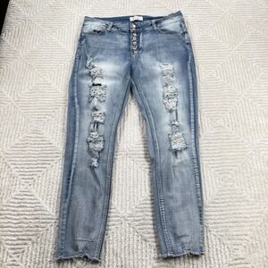 THRILL JEANS Jeans Womens 14 Distressed Skinny Grunge Baddie Urban Coachella